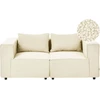 Beliani Dvivietė modulinė sofa AXEBO, kreminė balta, Boucle audinys
