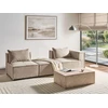 Beliani Dvivietė modulinė sofa AXEBO, smėlinės spalvos boucle audinys