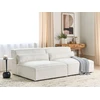 Beliani Dvivietė modulinė sofa HELLNAR, buklė, lūžusi balta