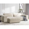 Beliani Dvivietė modulinė sofa HELLNAR su pufu, šviesiai smėlinio veliūro