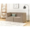 Beliani Dvivietė modulinė sofa LEMVIG, smėlio spalvos velvetas