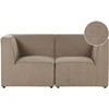 Beliani Dvivietė modulinė sofa LEMVIG, smėlio spalvos velvetas