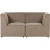Beliani Dvivietė modulinė sofa LEMVIG, smėlio spalvos velvetas