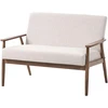Beliani Dvivietė sofa ESRUM tamsiai ruda/smėlio spalvos
