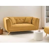Beliani Dvivietė sofa HABO garstyčių spalvos