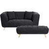 Beliani Dvivietė sofa HABO, juoda