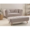 Beliani Dvivietė sofa HABO, smėlio ir pilkos spalvos, su otomane