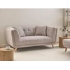 Beliani Dvivietė sofa HABO, smėlio ir pilkos spalvos, su otomane