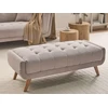 Beliani Dvivietė sofa HABO, smėlio ir pilkos spalvos, su otomane