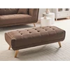 Beliani Dvivietė sofa HABO tamsiai ruda su pufu