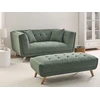 Beliani Dvivietė sofa HABO, žalia, su otomane