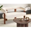 Beliani Dvivietė sofa ILBRO, ,,boucle“ audinys, kreminė balta / tamsiai ruda