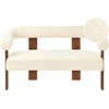 Beliani Dvivietė sofa ILBRO, ,,boucle“ audinys, kreminė balta / tamsiai ruda