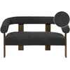 Beliani Dvivietė sofa ILBRO Boucle juoda / tamsiai ruda