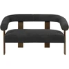 Beliani Dvivietė sofa ILBRO Boucle juoda / tamsiai ruda