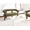 Beliani Dvivietė sofa ILBRO, bukli audinys, žalia/tamsiai ruda