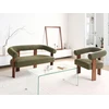 Beliani Dvivietė sofa ILBRO, bukli audinys, žalia/tamsiai ruda