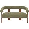 Beliani Dvivietė sofa ILBRO, bukli audinys, žalia/tamsiai ruda