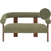 Beliani Dvivietė sofa ILBRO, bukli audinys, žalia/tamsiai ruda