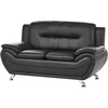 Beliani Dvivietė sofa LEIRA, ekologiška oda, juoda