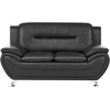 Beliani Dvivietė sofa LEIRA, ekologiška oda, juoda