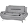Beliani Dvivietė sofa LEIRA, veganiška ekologiška oda, pilka