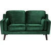 Beliani Dvivietė sofa LOKKA, veliūras, smaragdo spalva