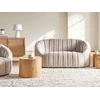 Beliani Dvivietė sofa MALUNG veliūrinė smėlio spalvos