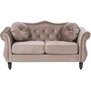 Beliani Dvivietė sofa SKIEN, veliūras, smėlio ir juodos spalvos