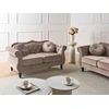 Beliani Dvivietė sofa SKIEN, veliūras, smėlio ir juodos spalvos