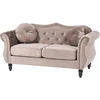 Beliani Dvivietė sofa SKIEN, veliūras, smėlio ir juodos spalvos