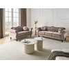 Beliani Dvivietė sofa SKIEN, veliūras, smėlio ir juodos spalvos