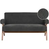 Beliani Dvivietė sofa TAMRE Boucle, juoda / tamsiai ruda