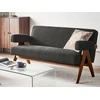 Beliani Dvivietė sofa TAMRE Boucle, juoda / tamsiai ruda