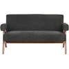 Beliani Dvivietė sofa TAMRE Boucle, juoda / tamsiai ruda