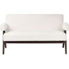 Beliani Dvivietė sofa TAMRE Bouclé, kreminė balta / tamsiai ruda