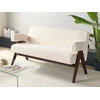 Beliani Dvivietė sofa TAMRE Bouclé, kreminė balta / tamsiai ruda