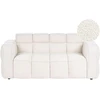 Beliani Dvivietė sofa UTANA Bouclé, kreminės baltos spalvos