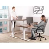 Beliani Elektriškai reguliuojamas stalas DESTINES rudas/baltas 120 cm 72 cm