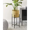 Beliani Gėlių stovas FALLOPIA metalinis 25 cm smėlio spalvos