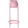 Beliani Gėlių stovas MOKUREN, 25 cm, metalinis, rožinis
