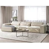 Beliani HELLNAR dešininė modulinė kampinė sofa 4 vietų, šviesiai smėlinė, veliūrinė