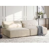 Beliani HELLNAR dvivietė modulinė sofa, veliūras, šviesiai smėlio spalvos