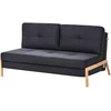 Beliani Išskleidžiama 2 vietų sofa EDLAND, juoda