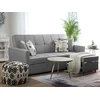 Beliani Išskleidžiama 3-vietė sofa GLOMMA šviesiai pilka