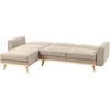 Beliani Išskleidžiama 3 vietų kampinė sofa KAARINA, šviesiai ruda, dešininė
