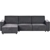 Beliani Išskleidžiama 3 vietų kampinė sofa ROMEDAL II Grafito spalvos