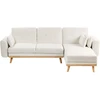 Beliani Išskleidžiama 3 vietų kampinė sofa KAARINA, balta, kairinė