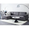 Beliani Išskleidžiama 3 vietų kampinė sofa ROMEDAL II Grafito spalvos