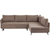 Beliani Išskleidžiama 3 vietų kampinė sofa KOGE, ruda, su patalynės dėže, kairinė